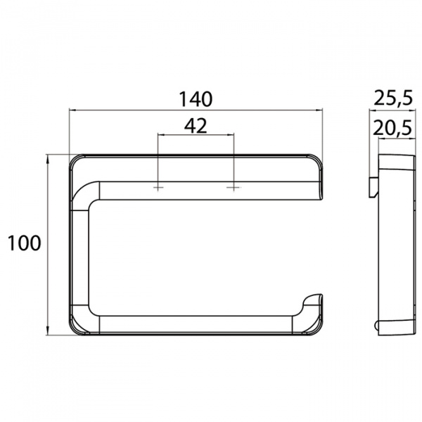 Emco Trend Держатель туалетной бумаги без крышки, подвесной, цвет: хром