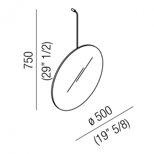 Agape Bucatini Круглое зеркало d50x75 см, на белом держателе, цвет: матовый белый