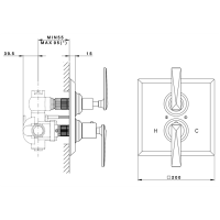 Nicolazzi Termostatico Встраиваемый смеситель, 3/4” с запорным вентилем, 4909CR28, цвет: хром