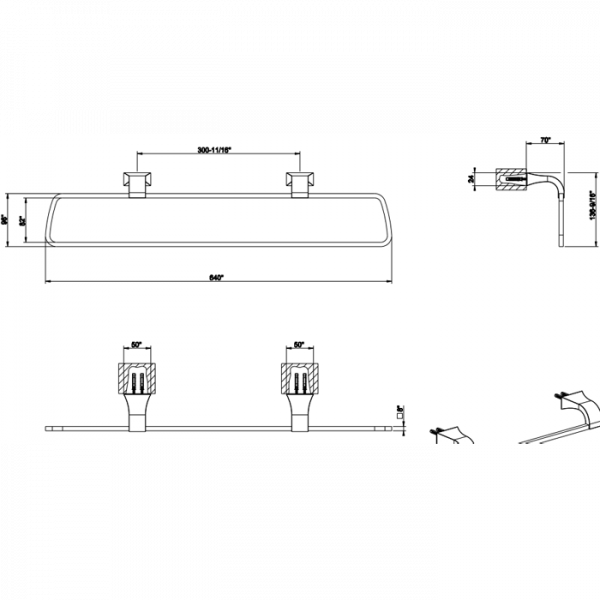 Gessi Mimi Полотенцедержатель "кольцо" 64см с двумя настенными креплениями, подвесной, цвет: хром