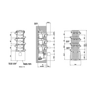 Gessi Rettangolo Смеситель для душа, встраиваемый, термостатический, подключение на 3/4”, с 3мя независимыми выходами, внешняя часть, цвет: Black XL