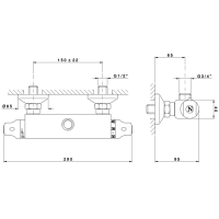 Nicolazzi Termostatico Смеситель термостатический для душевой стойки, цвет: хром