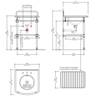 Devon&Devon Season Консоль со столешницей из мрамора серый гранит 60х58хH95.5см, металлическая структура с полочкой решеткой, цвет хром