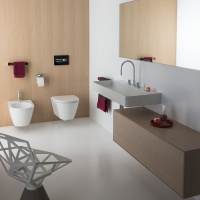 Laufen Kartell Биде подвесное 54.5х37х29см, с 1 отв. под смеситель, без боковых отв, с покр. LLC, цвет: белый