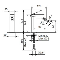 Fantini Mint Смеситель для биде, 1 отверстие, цвет: нержавеющая сталь