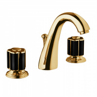 Смеситель для раковины Bongio Fleur Noir, цвет: золото/черный фарфор