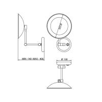 Bongio Brasil&Hotelerie Зеркало косметическое с подстветкой, цвет: хром