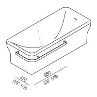Agape Novecento Ванна отдельностоящая 180x80x51.5 см, с полотенцедержателем 98x47 см