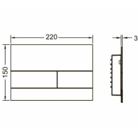 TECEsquare II. Панель смыва, металл, PVD полированное золото