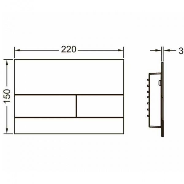 TECEsquare II. Панель смыва, металл, PVD полированное золото