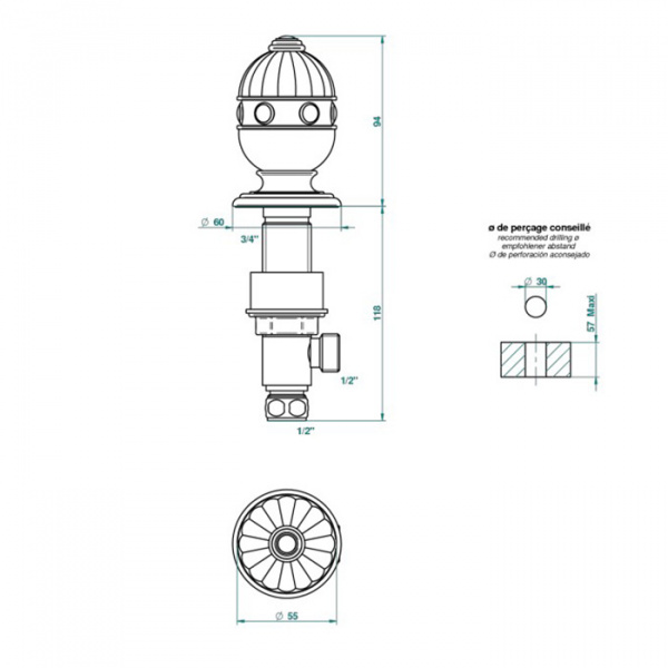THG Cheverny Malachite Вентиль смесителя для раковины, вставки малахит, цвет: полированное золото