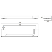 EMCO Trend Поручень, 300мм, подвесной, цвет: хром