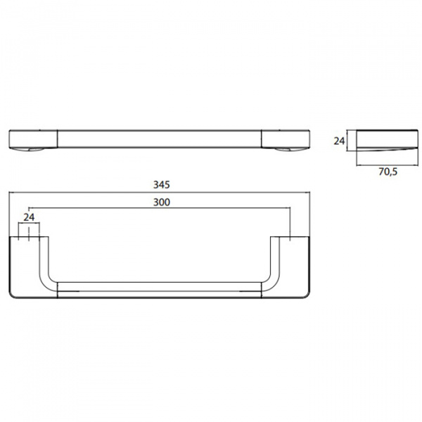 EMCO Trend Поручень, 300мм, подвесной, цвет: хром