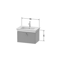 Duravit White Tulip Тумбочка подвесная 41x68.4x45.8 см, раковина, 1 ящик с ручкой, цвет: белый высокоглянцевый