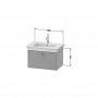 Duravit White Tulip Тумбочка подвесная 41x68.4x45.8 см, раковина, 1 ящик с ручкой, цвет: белый высокоглянцевый