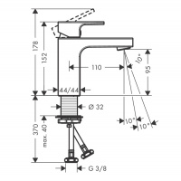 Hansgrohe Vernis Shap Смеситель для раковины, излив 100 мм, цвет: матовый черный