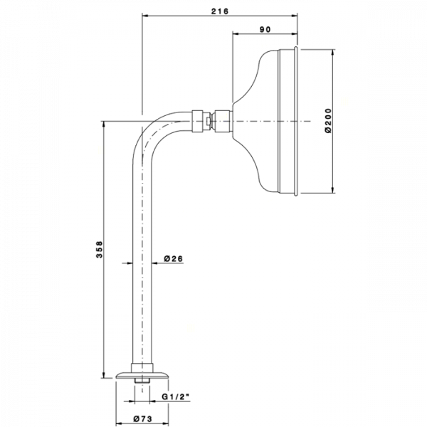 Nicolazzi Doccia Верхний душ, Ø 20см, цвет: бронза