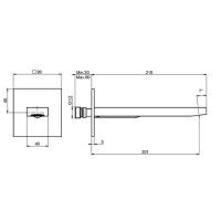 Carlo Frattini Fit Излив для настенного монтажа 201мм, цвет: хром