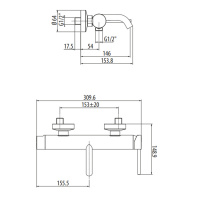 Gattoni Circle Two Смеситель для ванны, цвет: хром