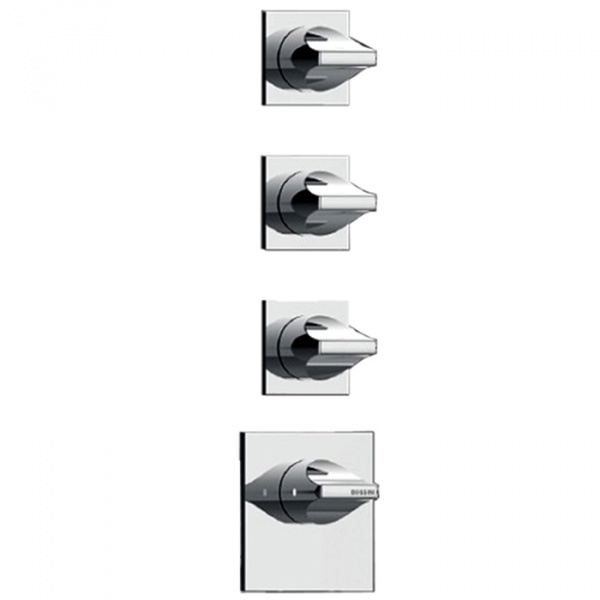 Bossini Apice Смеситель для душа встраиваемый, термостатический, 3 запорных вентиля, внешняя часть, цвет хром