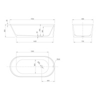 KNIEF Pearl Ванна отдельностоящая овальная 172x81x50см со сливом