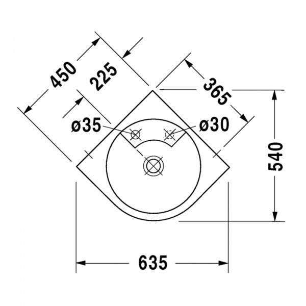 Duravit Architec Раковина 63.5х54 см, 1 отв., цвет: белый