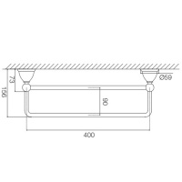 Fima Carlo Frattini Style Полотенцедержатель-двойной 30см, подвесной, цвет: хром
