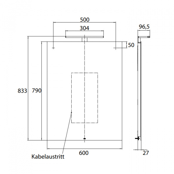 EMCO Зеркало со LED подсветкой, B60xH79см