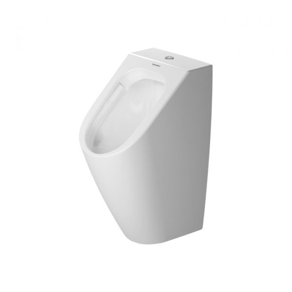 Duravit ME by Starck Писсуар Rimless, без смывного края,подача воды сверху, с вытяж., сток внутр. верт. или гориз., с крепл. с HygieneGlaze без мушки