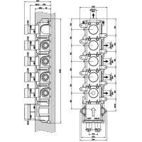 Gessi Внутренняя часть встраиваемого термостатического смесителя с 5ю независимыми выходами
