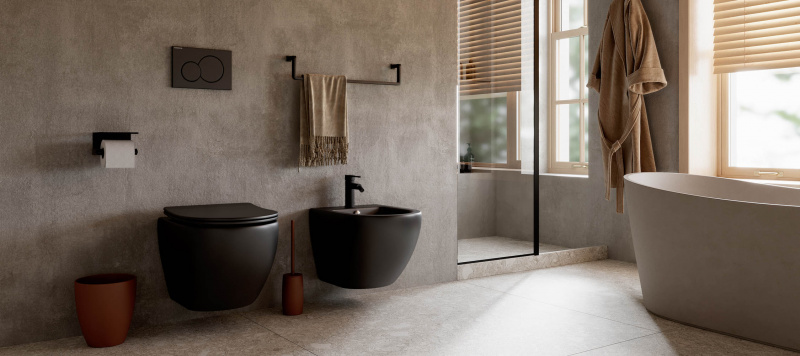 Подвесное биде Metropol Ceramica Nova чёрный матовый CN4003MB