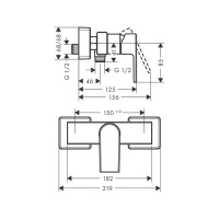 Hansgrohe Vernis Shap Смеситель для душа, однорычажный, цвет: матовый черный
