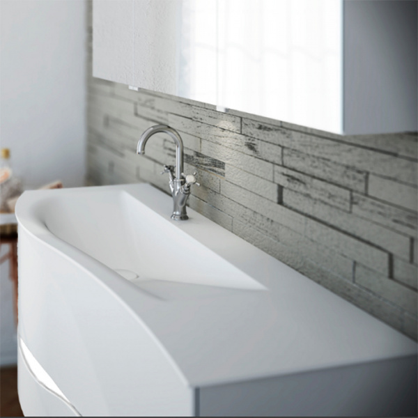 BurgBad Sinea 2.0 Тумба 1210х475 см. с 2 мя выдв. ящик,рак.из мин. литья с 1 отв. под см-ль, ручки G0165, левая версия, в компл сифон, цвет: белый гл.