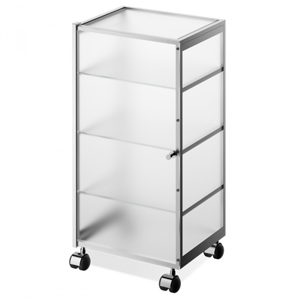 Decor Walther RW 1 Шкафчик передвижной 38x30x80см, стекло матовое, напольный, цвет: хром