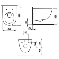 LAUFEN Pro Унитаз подвесной, безободковый 53х36х34см, цвет: белый