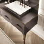 VITAGE milldue edition MAJESTIC 09 Комплект мебели 216х55х73см напольный, 2 раковины, 2 зеркала, с подсветкой, отделка: стекло elephant bronze, фурнитура: бронза
