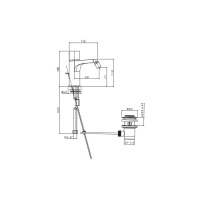 AZZURRA LINEA Смеситель для биде с донным клапаном, цвет: хром