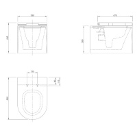 KNIEF Shine Унитаз напольный БЕЗОБОДКОВЫЙ 58х39х41 см, с сиденьем белым микролифт , цвет: белый матовый