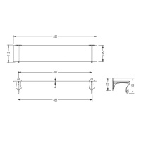 Devon&Devon Mayfair Полочка стеклянная, подвесной, цвет: хром