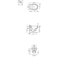 SIMAS Arcade Унитаз подвесной 37х51см, безободковый &quotRimless", цвет: белый, СИДЕНЬЕ НА ВЫБОР