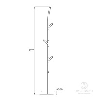 Stella Bamboo Стойка напольная с крючками высотой 177.5 см., цвет: хром