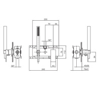 Fantini Внутренняя часть смесителя для душа, переключатель на 2 источника, 1/2&quot