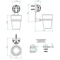 THG Flore Стакан, подвесной, цвет: хром/хрусталь