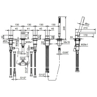 Fantini Mint Смеситель на борт ванны, цвет: нержавеющая сталь
