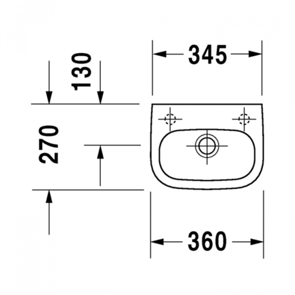 Duravit D-Code Раковина 36х27 см, 1 отв., цвет: белый