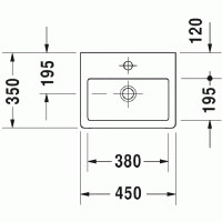 Duravit Vero Раковина 45х35 см, 1 отв., цвет: белый