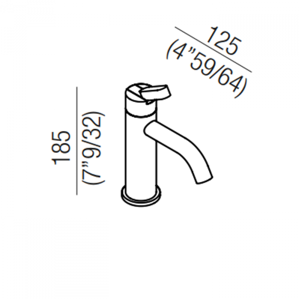 Agape Square Смеситель для раковины, однорычажный, на 1 отв., цвет: полированная сталь