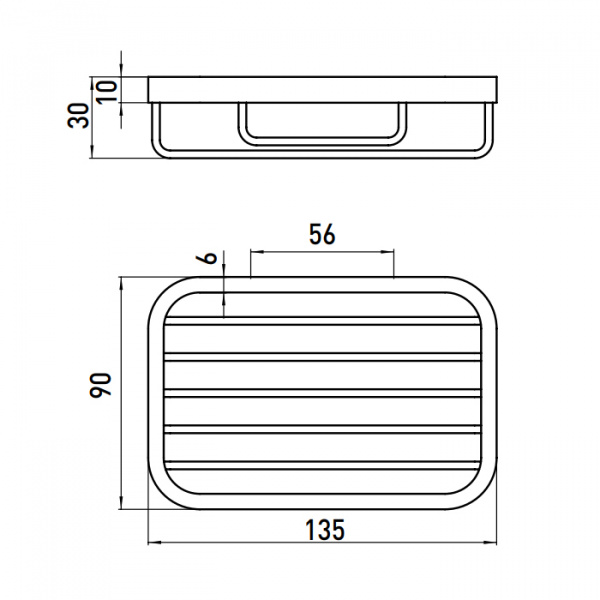 EMCO System2 Полочка-решетка, 135x90x30мм, подвесной, цвет: хром