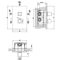 Gessi Mimi Термостатический смеситель с подключением на 3/4”, 3 выхода, внешняя часть, цвет: хром