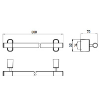 EMCO Logo2 Держатель полотенец, 80см, подвесной, цвет: хром